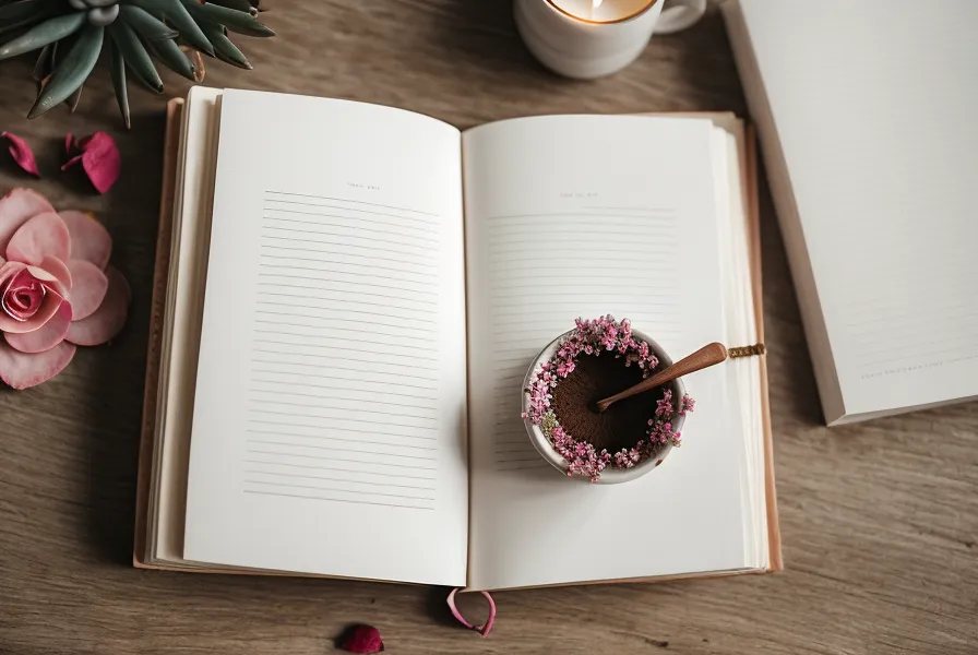 Handwriting a love manifestation journal entry at a home desk during a late-night manifestation journey